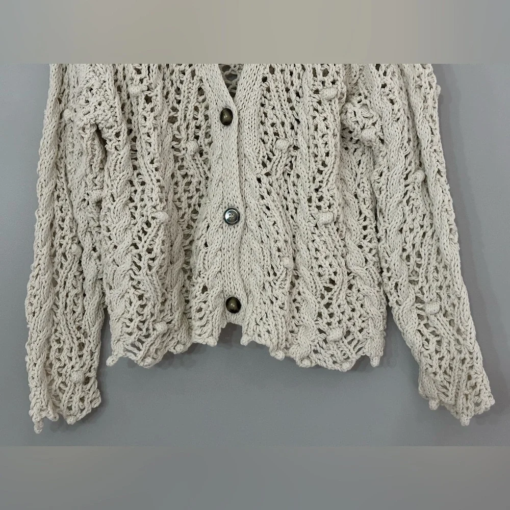 Zara: Women’s Crochet Button Up Sweater- Size Medium - Picture 6 of 10